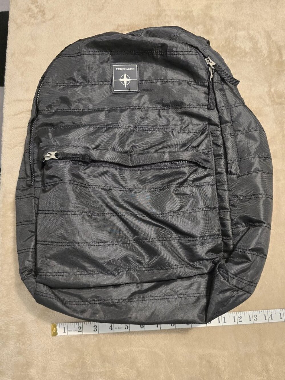 Terra Gear Black Quilted Lightweight Daypack / Backpack